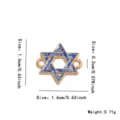 Hanukkah Star of David alloy double pendant connector with blue glitter for DIY jewelry making. - Star of David (HJ0137-1)
