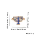 Hanukkah menorah alloy connector charm, blue glitter jewelry pendant DIY crafting material. - Menorah (HJ0137-2)