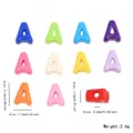 Colorful acrylic letter beads for DIY handmade jewelry, necklaces and bracelets making. - Letter A Style (YKL0226-1) / 10 Pieces/Pack / Multicolor Mixed