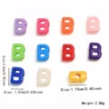 Acrylic letter B beads for DIY jewelry making, colorful large hole beads for necklaces and bracelets. - Letter B Style (YKL0226-2) / 10 Pieces/Pack / Multicolor Mixed