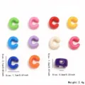 Colorful acrylic C-shaped beads with large hole for DIY jewelry making accessories set - Letter C Style (YKL0226-3) / 10 Pieces/Pack / Multicolor Mixed