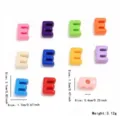 Perles acryliques colorées lettre E grand trou pour collier bracelet bijoux DIY faits main. - Style Lettre E (YKL0226-5) / 10 Pièces/Paquet / Multicolore Mixte