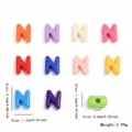 Perles de lettres N en acrylique colore grand trou DIY collier bracelet fabrication bijoux - Style Lettre N (YKL0226-14) / 10 Pièces/Paquet / Multicolore Mixte