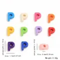 Perles lettre P en acrylique colorées accessoires de bijoux DIY pendentif grand trou - Style Lettre P (YKL0226-16) / 10 Pièces/Paquet / Multicolore Mixte