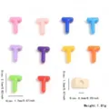 Perles T en acrylique colorées bricolage charme fabrication de bijoux accessoires taille - Style Lettre T (YKL0226-20) / 10 Pièces/Paquet / Multicolore Mixte