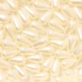 ABS teardrop faux pearl beads, loose charm beads for DIY handmade jewelry, bracelet and necklace. - 100 Pieces Pack / Off White
