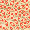 Polymer clay evil eye beads red yellow colorful handmade DIY jewelry making accessories - Red