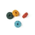 Cuentas de piedra volcánica natural redondas espaciadoras para pulseras y collares DIY. - Pieza Única (Agujero Interior Aprox. 0.2cm) / Mezcla Multicolor