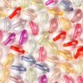 Cuentas de acrílico con núcleo de color transparente DIY joyería pulsera collar - Forma Ovalada 50 Piezas Por Paquete