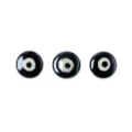 Handmade ceramic evil eye beads black white loose beads for DIY bracelet necklace making. - Black