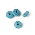 Blue natural lava stone donut beads loose DIY jewelry making bracelets necklaces charms - Single Piece (Inner Hole Approx 0.2cm) / Bright Blue
