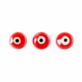 Red ceramic evil eye beads round spacer beads for DIY handmade bracelets necklaces jewelry making. - Red