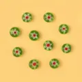 Green glass flower beads, handmade DIY loose spacer beads for bracelets and necklaces. - Light Green
