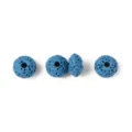 Blue volcanic lava stone beads, porous oval loose beads for DIY handmade bracelets. - Blue Oval Style (ST007)