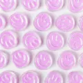Purple acrylic smiley face beads for DIY jewelry making, cute translucent craft bracelet charms. - Purple