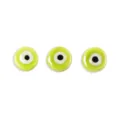 Perles en céramique œil maléfique vert pour fabrication de bijoux bricolage 3pcs - Vert