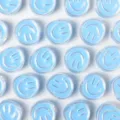 Blue smiley face acrylic loose beads for DIY handmade jewelry bracelets and necklaces supply. - Blue