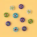 Colorful glass flower beads for handmade DIY jewelry making, charm bracelets and necklaces. - Multicolor