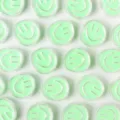 Transparent acrylic green smiley face beads for DIY jewelry making, bracelets, and necklaces. - Green