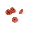 Abalorios planos redondos de piedra volcánica natural DIY pulsera collar accesorios de joyería - Pieza Única (Agujero Interior Aprox. 0.2cm) / Marrón Rojo