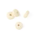 Cuentas redondas planas de piedra volcánica natural para pulsera collar joyería hecha a mano - Pieza Única (Agujero Interior Aprox. 0.2cm) / Blanco Roto