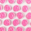 Transparent pink acrylic smiley face beads for DIY handmade jewelry bracelets and necklaces. - Red