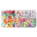 Kit de cuentas para joyería DIY de 10 rejillas con cuentas de letras acrílicas y dijes. - Juego de Caja de Almacenamiento de 10 Compartimentos (ZH064) / Paquete de 10 compartimentos