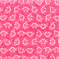 Cuentas de acrílico rosa con cara sonriente cuentas redondas para joyería artesanal DIY - 100 Piezas/Paquete / Rosa