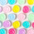 Acrylic colorful smiley face beads bulk DIY jewelry making bracelets necklaces accessories - Multicolor