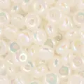 White iridescent acrylic large hole spacer beads charm DIY jewelry making for bracelet necklace. - 10 Pieces/Pack / White