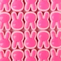 Perline di coniglio in acrilico colorato per braccialetti di gioielli fai da te, ciondoli rosa. - Coniglio Rosso Rosa / 10 Pezzi/Confezione
