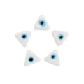 Colorful triangular glass evil eye loose beads for DIY handmade bracelet necklace parts - White