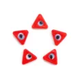 Red triangle evil eye glass beads for DIY handmade jewelry making, bracelets and necklaces. - Red