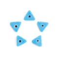 Blue triangle evil eye glass loose beads, handmade DIY material for bracelets and necklaces. - Blue