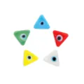 Colorful triangle glass evil eye beads set for DIY handmade bracelets necklaces jewelry making - Multicolor