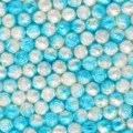 Blue white imitation pearl rose loose beads for handmade DIY jewelry making bracelets - Rose Style (2) / 100 Pieces Pack