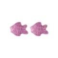 Perline di pesce in ceramica viola per creazione di gioielli fai da te braccialetto collana. - Viola