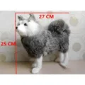 Simulation husky plush toy dog desktop ornament for home interior decoration craft 27cm - Large Gray Husky