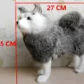Ρεαλιστικό γκρίζο λευκό σκυλί Husky λούτρινο μοντέλο ζώου προσομοίωσης - Μεγάλο Γκρι Χάσκι (Γούνα Κουνελιού)