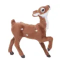 Simulated sika deer figurine flocked fawn toy cute desktop ornament Christmas home decor - Standing Doe / Dark Color