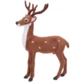 Flocked simulation deer figurine desktop ornament Christmas decoration cute animal model - Standing Buck / Dark Color