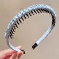 Cerchietto Intrecciato Antiscivolo con Denti Accessorio per Capelli Torsione Blu - Blu