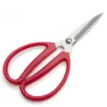 Red plastic handle stainless steel scissors for home and office cutting tasks, durable tool. - Medium 17.5cm Loose (Regular Quality)