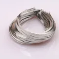 Silberner Metall Haarreif Rohling DIY Haarschmuck Metall Haarreifen Basteln Zubehoer Stueck - 3mm / Weiß K/Silber