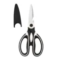 Stainless steel multi-purpose kitchen scissors with black protective sheath, heavy duty food shears. - Panda Style Regular Loose