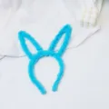 Cute blue plush bunny ear headband for women, soft fuzzy hair hoop for daily wear and washing face. - Rabbit Ear / Light Blue