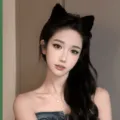 Cute black plush cat ear headband cute fuzzy hair hoop for women daily wear accessory - Cat Ears Headband / Black