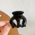 Piccola molletta per capelli nera per frangia e capelli laterali, accessorio lucido. - Molla per Capelli Lucida Nera Circa 5CM