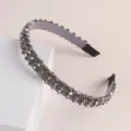 Grey crystal beaded headband variant, sparkling rhinestone hair hoop for stylish daily women wear. - Gray Seed Bead - Gray Crystal