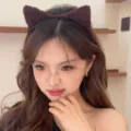 Plush cat ear headband for women cute autumn winter hair hoop cute makeup face washing accessory - Cat Ears Headband / Brown